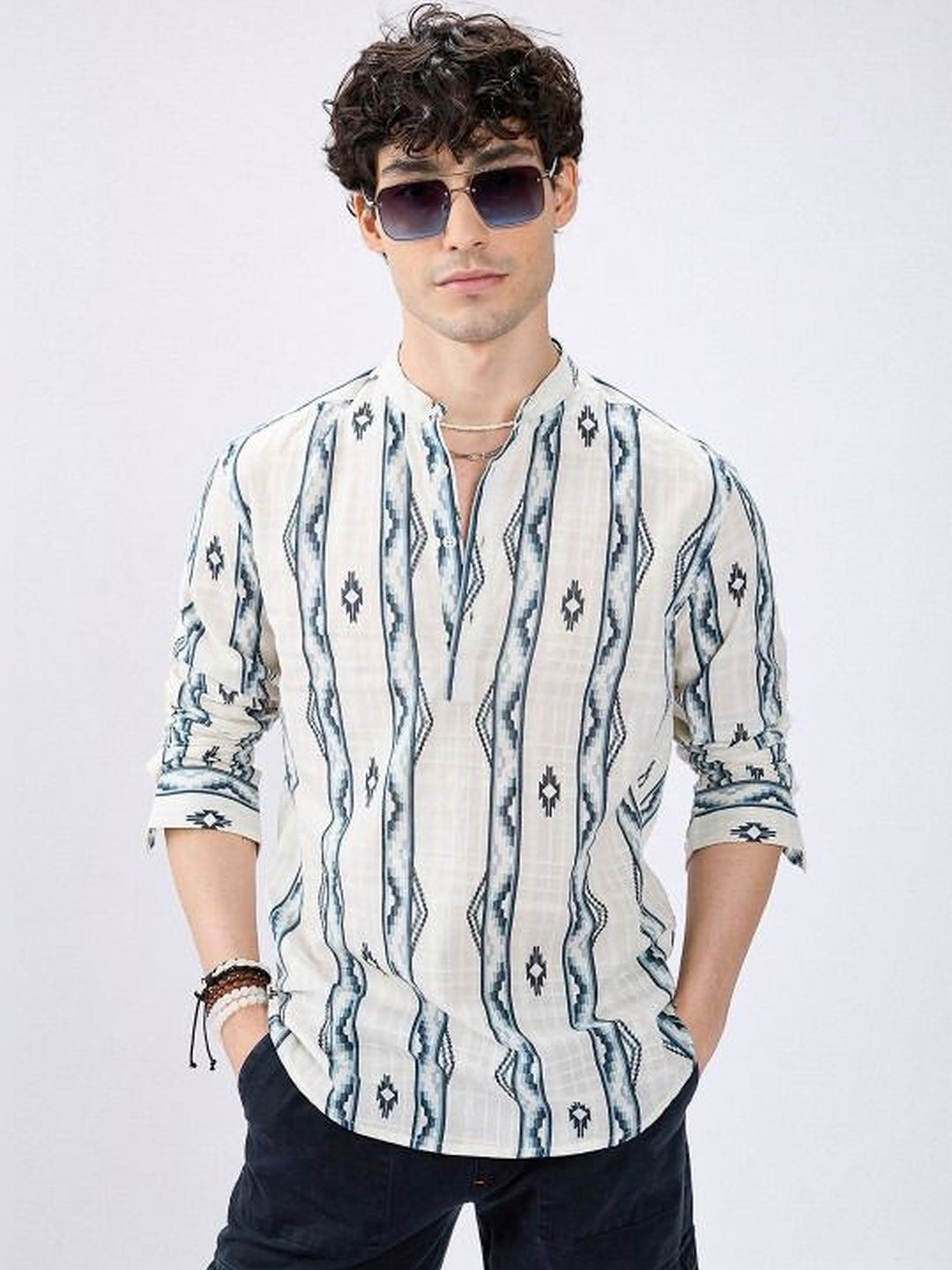 HERE&NOW Men Printed Kaftan Kurta-picture-19