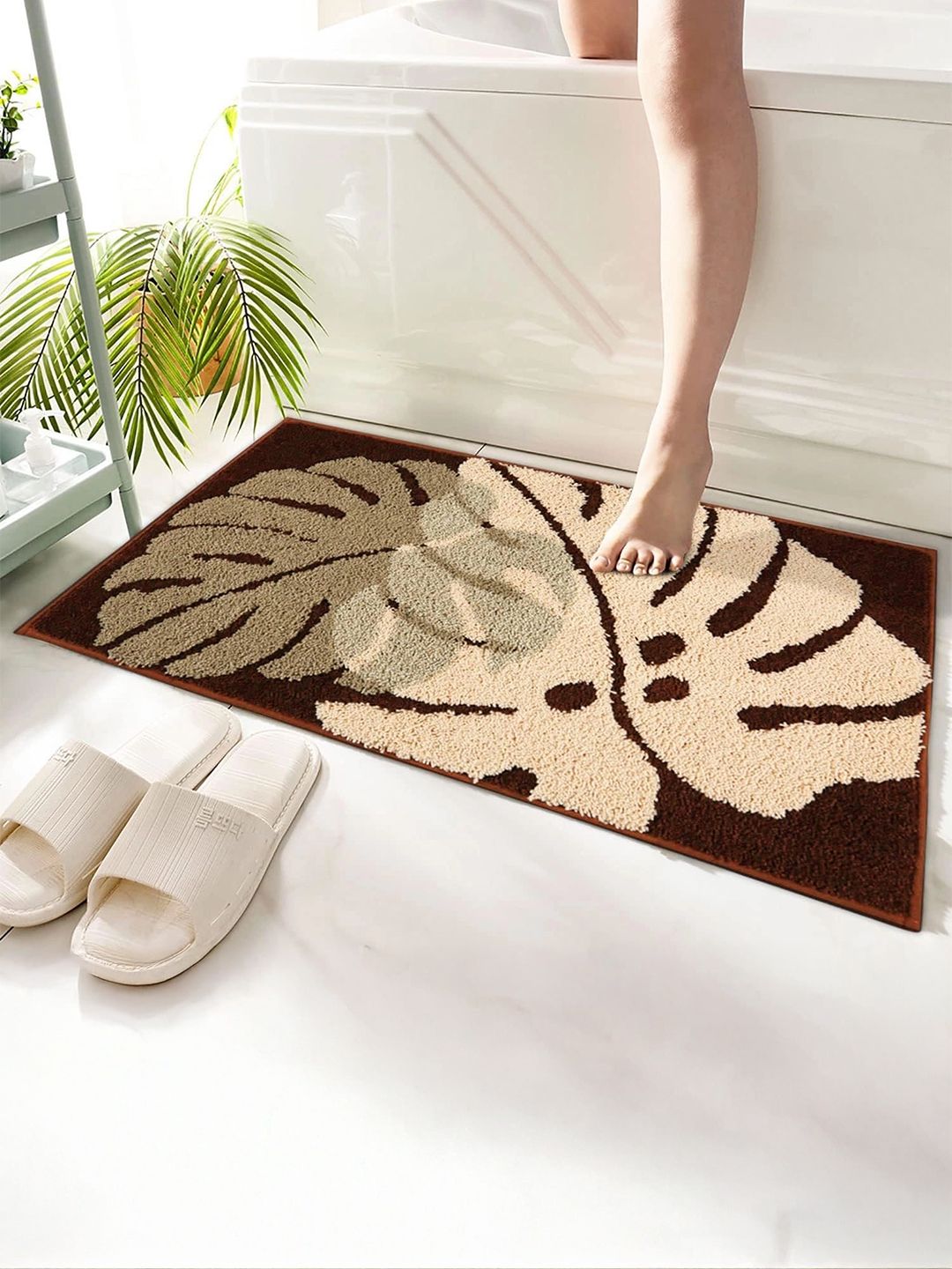 Homio Beige & Brown Anti-Skid 2000 GSM Doormat-image-44