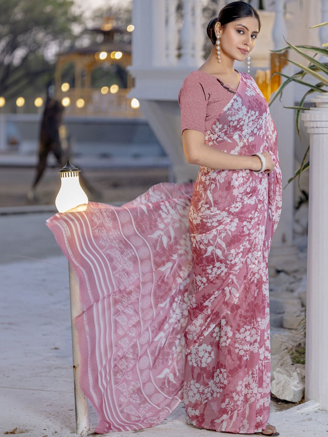 SZN Floral Poly Georgette Saree-picture-58