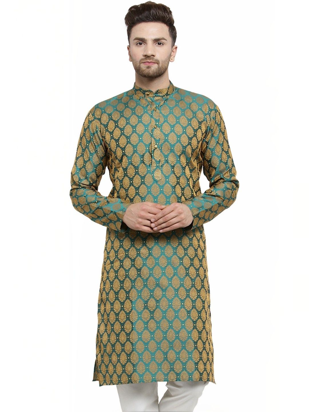 SHOBHIT Men Embroidered Flared Sleeves Kurta-picture-34