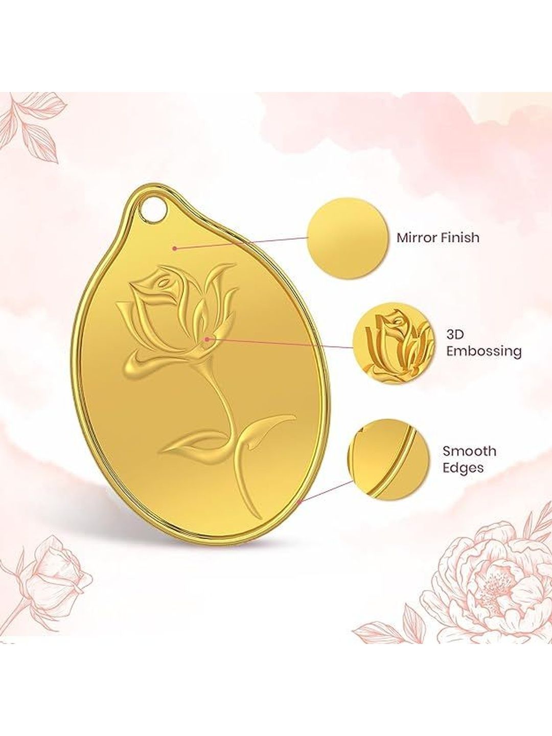 Malabar Gold & Diamonds 24KT Rose 999 Gold Coin Cum Pendant - 1.5g