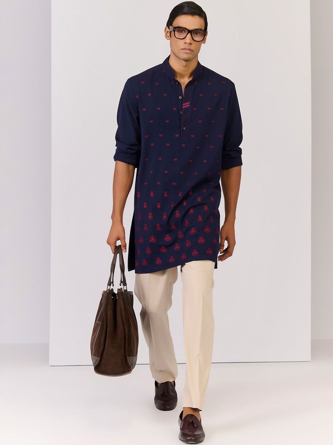 S&N by Shantnu Nikhil Men Geometric Kurta-picture-23
