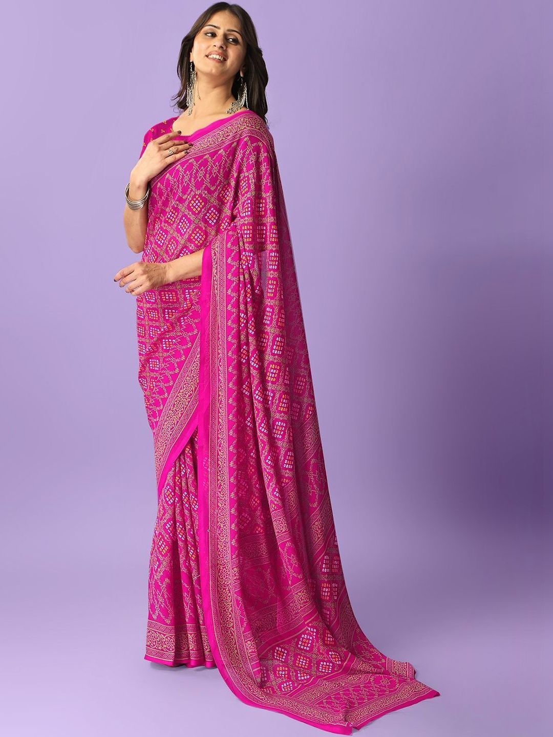 SZN Bandhani Poly Georgette Bandhani Saree-picture-15