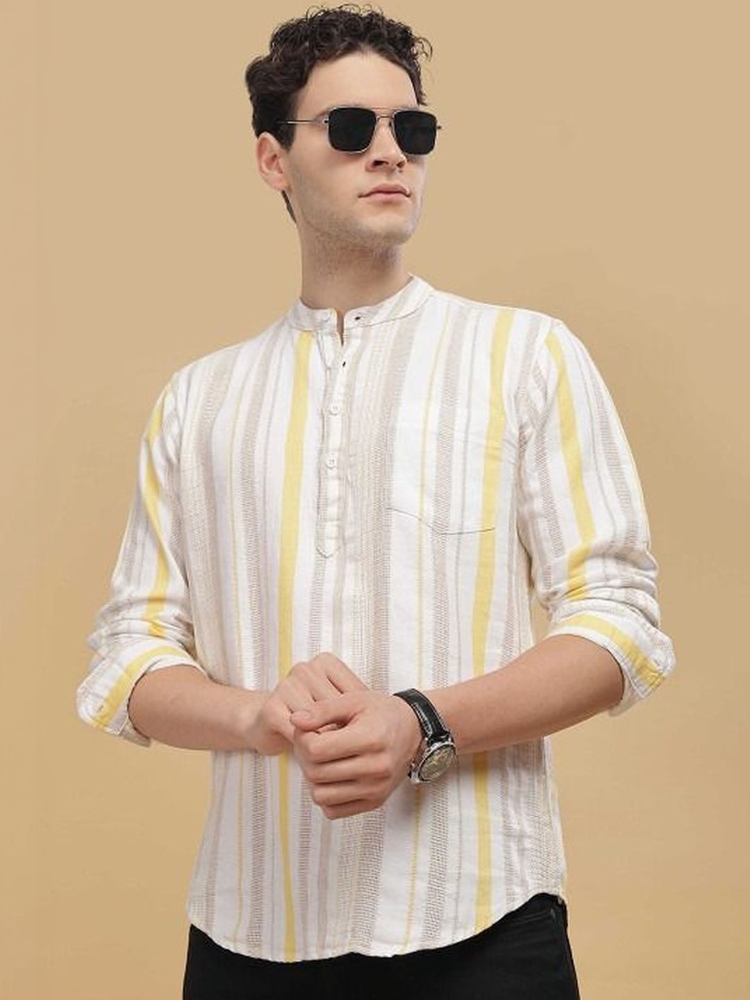 HERE&NOW Men Printed Pathani Kurta-picture-46