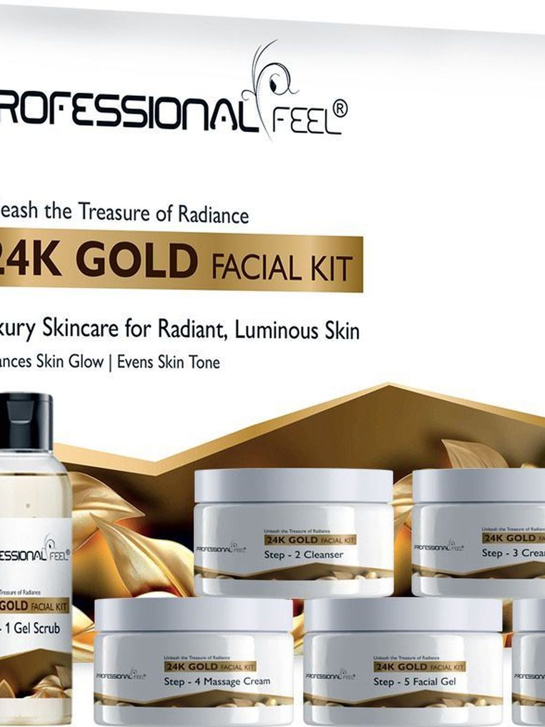 PROFESSIONAL FEEL 6-In-1 Herbal Gold Facial Kit - 300 g-picture-15