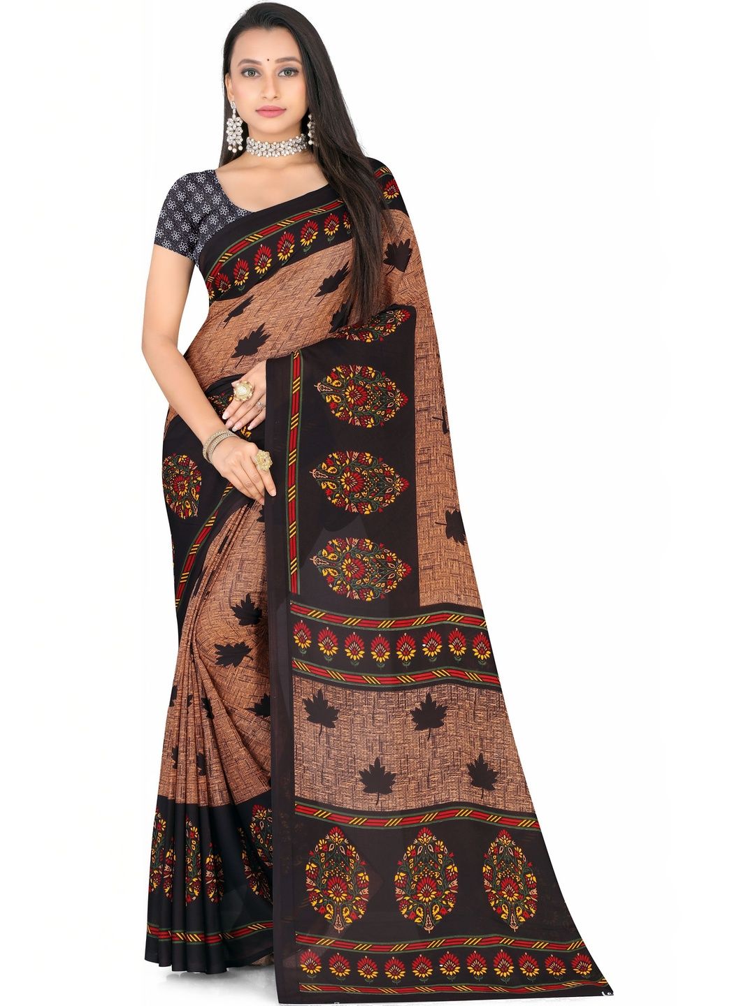 SZN Floral Poly Georgette Saree-picture-29