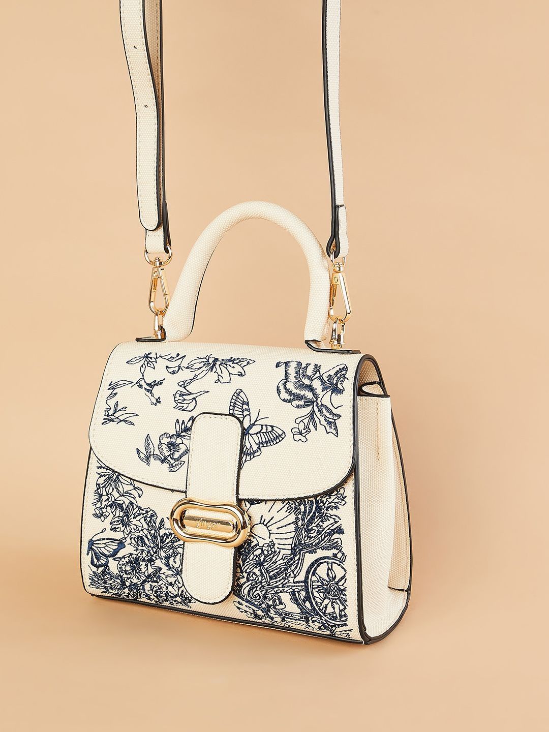 Ginger by Lifestyle Floral Printed PU Structured Handheld Bag-picture-11
