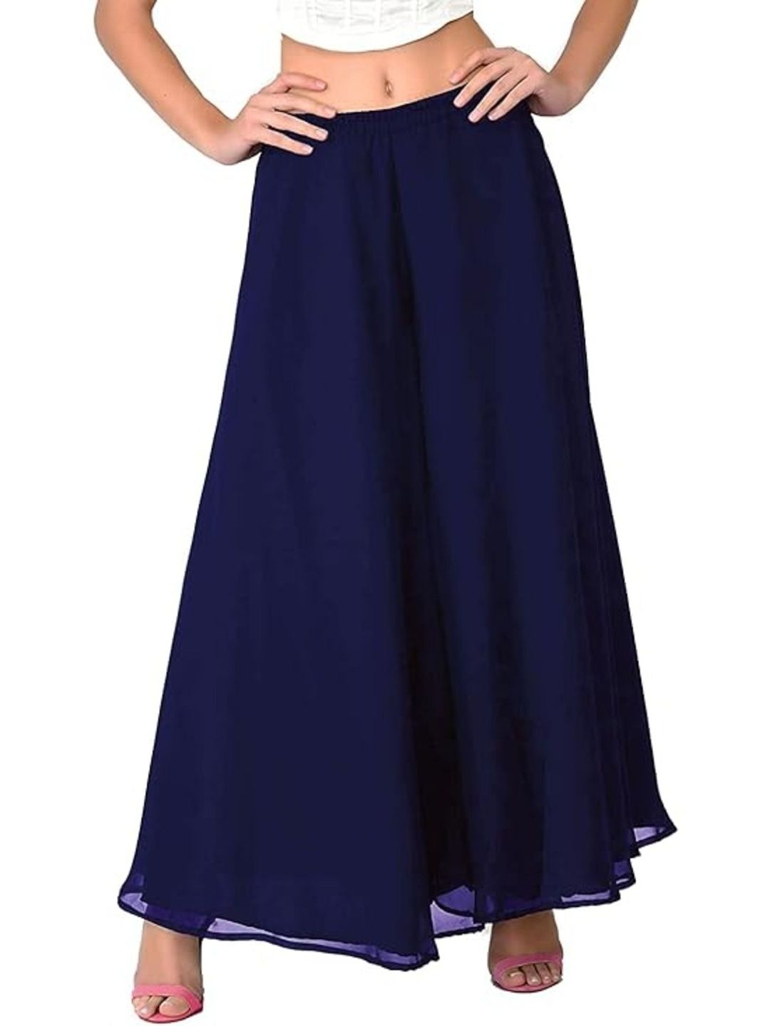 AFFLEON Women 2 Flared Georgette Ethnic Palazzos-picture-51
