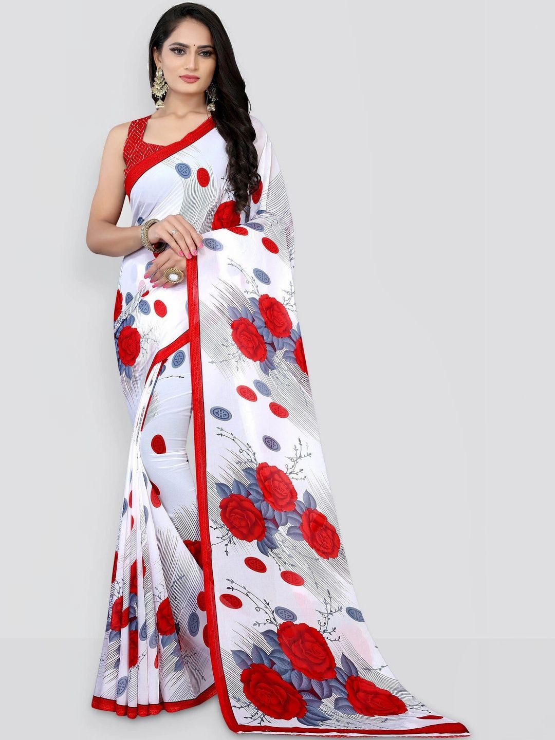 SZN Floral Poly Georgette Saree-picture-43