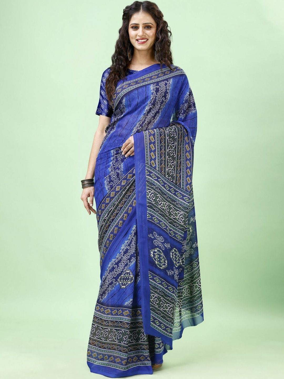 SZN Bandhani Poly Georgette Handloom Bandhani Saree-picture-23