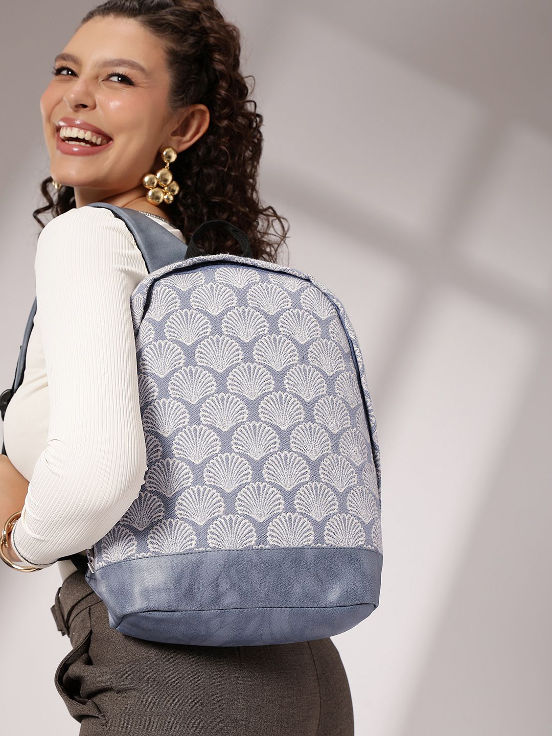 Mast & Harbour Women Ethnic Motifs Self Design Backpack-picture-51