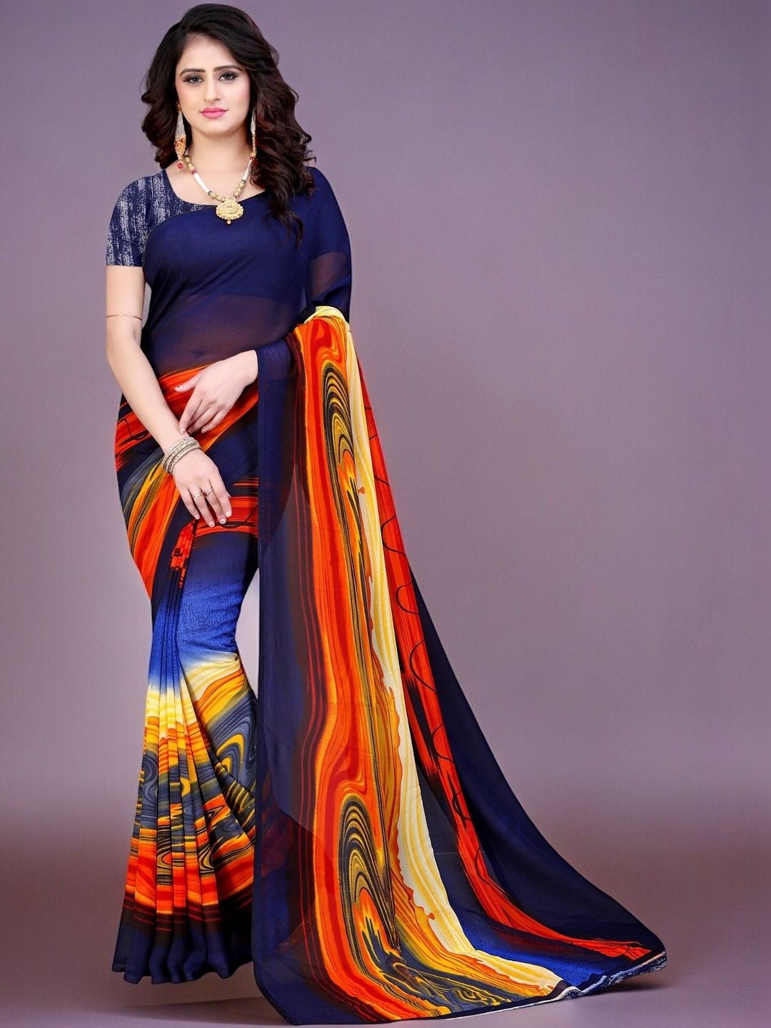 SZN Poly Georgette Saree-picture-21