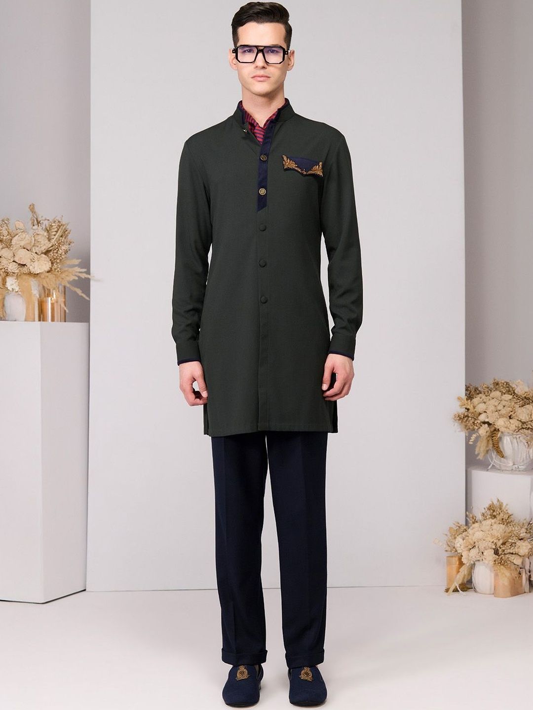 S&N by Shantnu Nikhil Men Mandarin Collar Kurta-picture-22