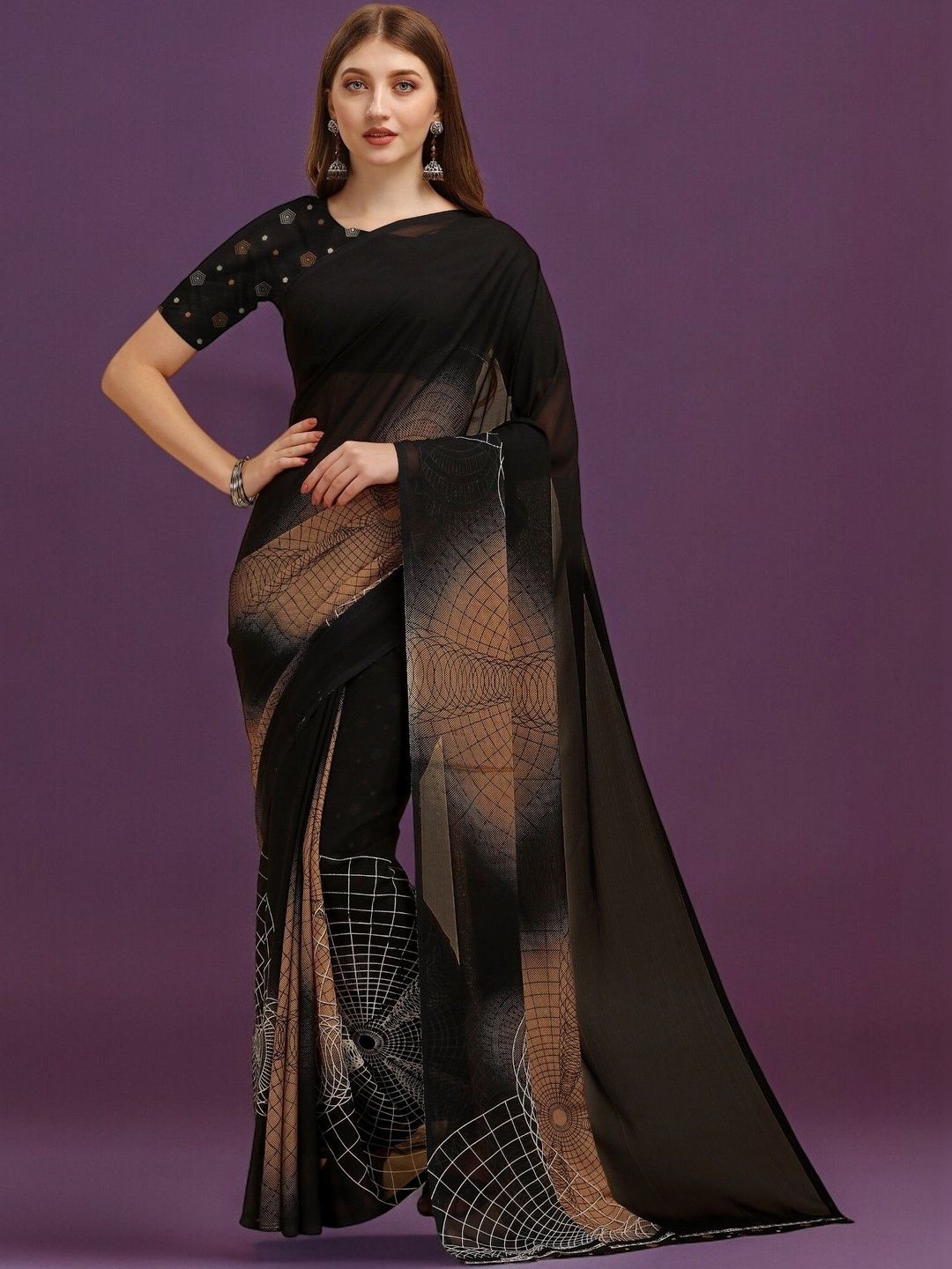 SZN Poly Georgette Saree-image-48