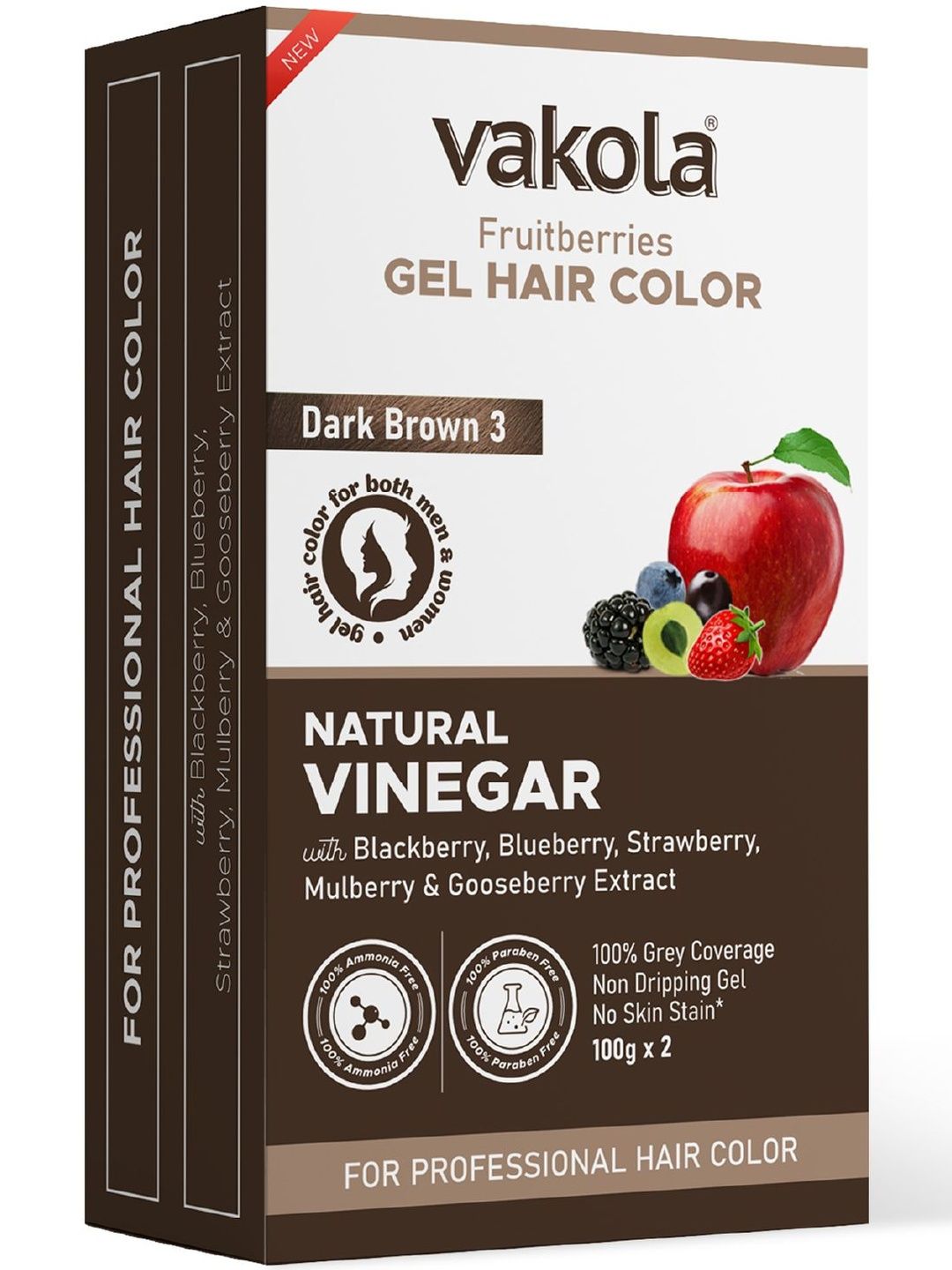 VAKOLA Fruitberries Gel Hair Colour - 200 g - Dark Brown-image-19