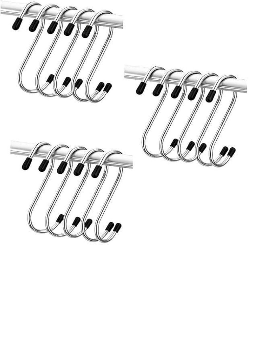 DeoDap Black S Shape Hanging Hooks-picture-45