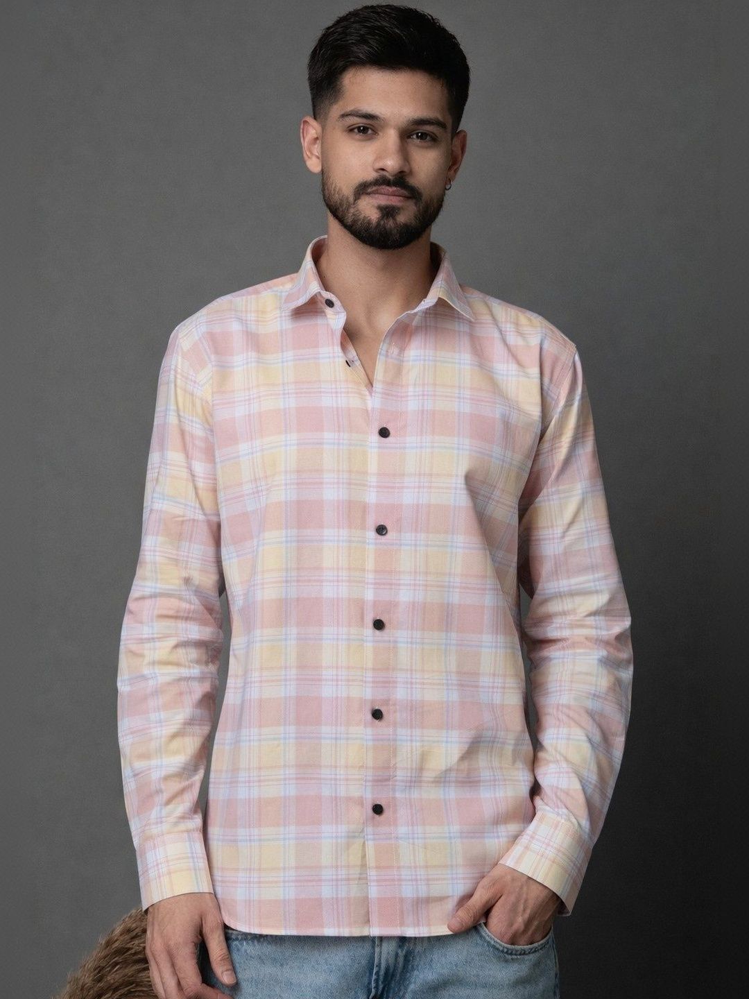 Foomer Men Classic Checked Casual Shirt-image-49
