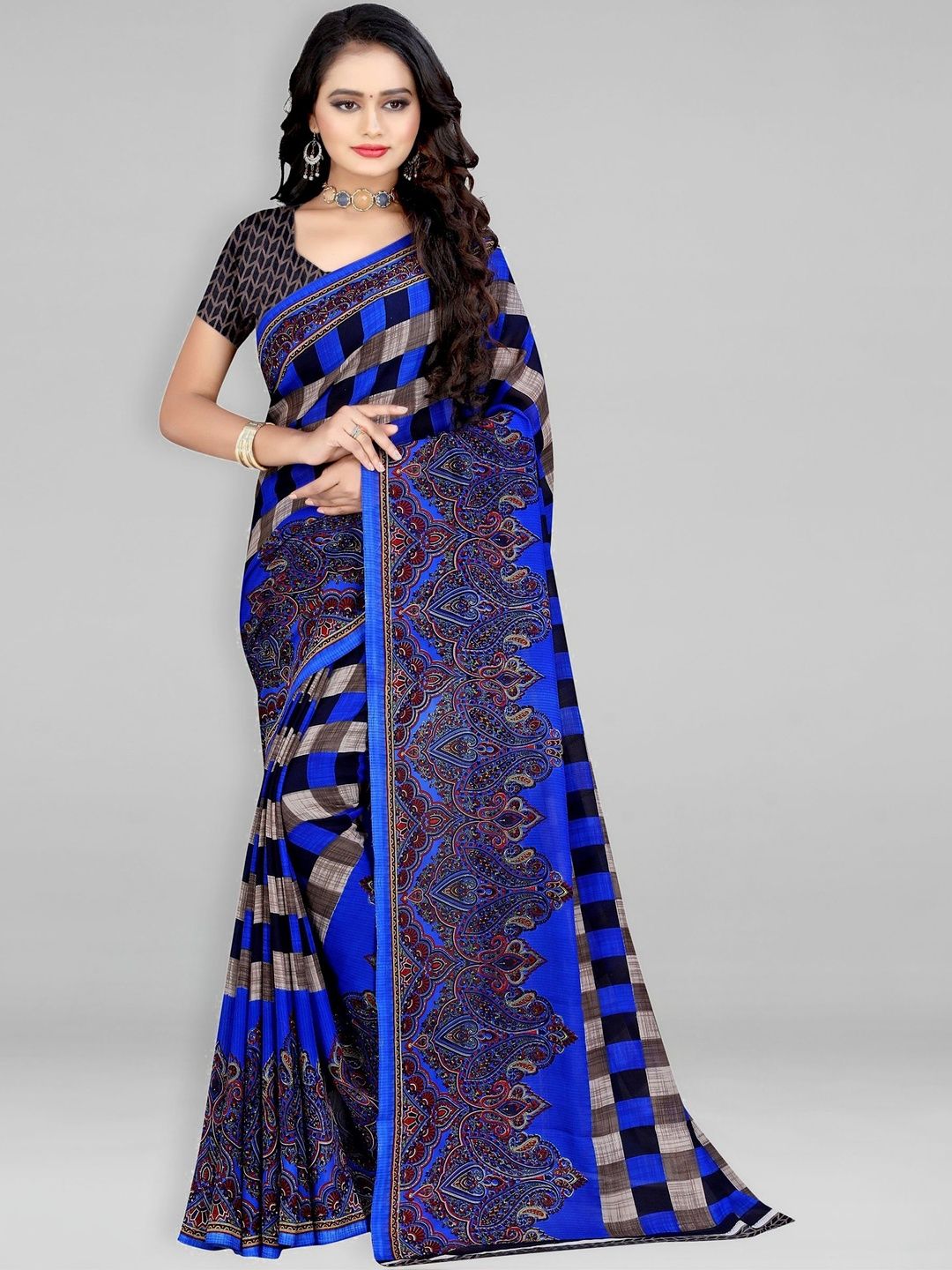 SZN Paisley Poly Georgette Saree-picture-20