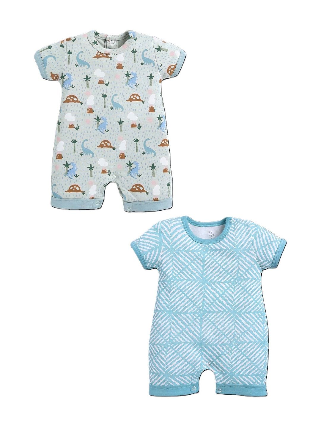 BABY GO Infants Boys Pack of 2 Printed Rompers-picture-58