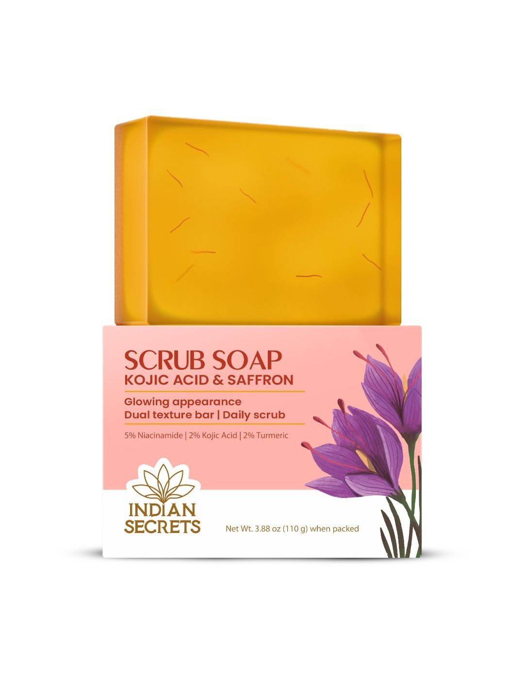 Indian Secrets Scrub Soap With Kojic Acid & Saffron - 110 g-picture-40