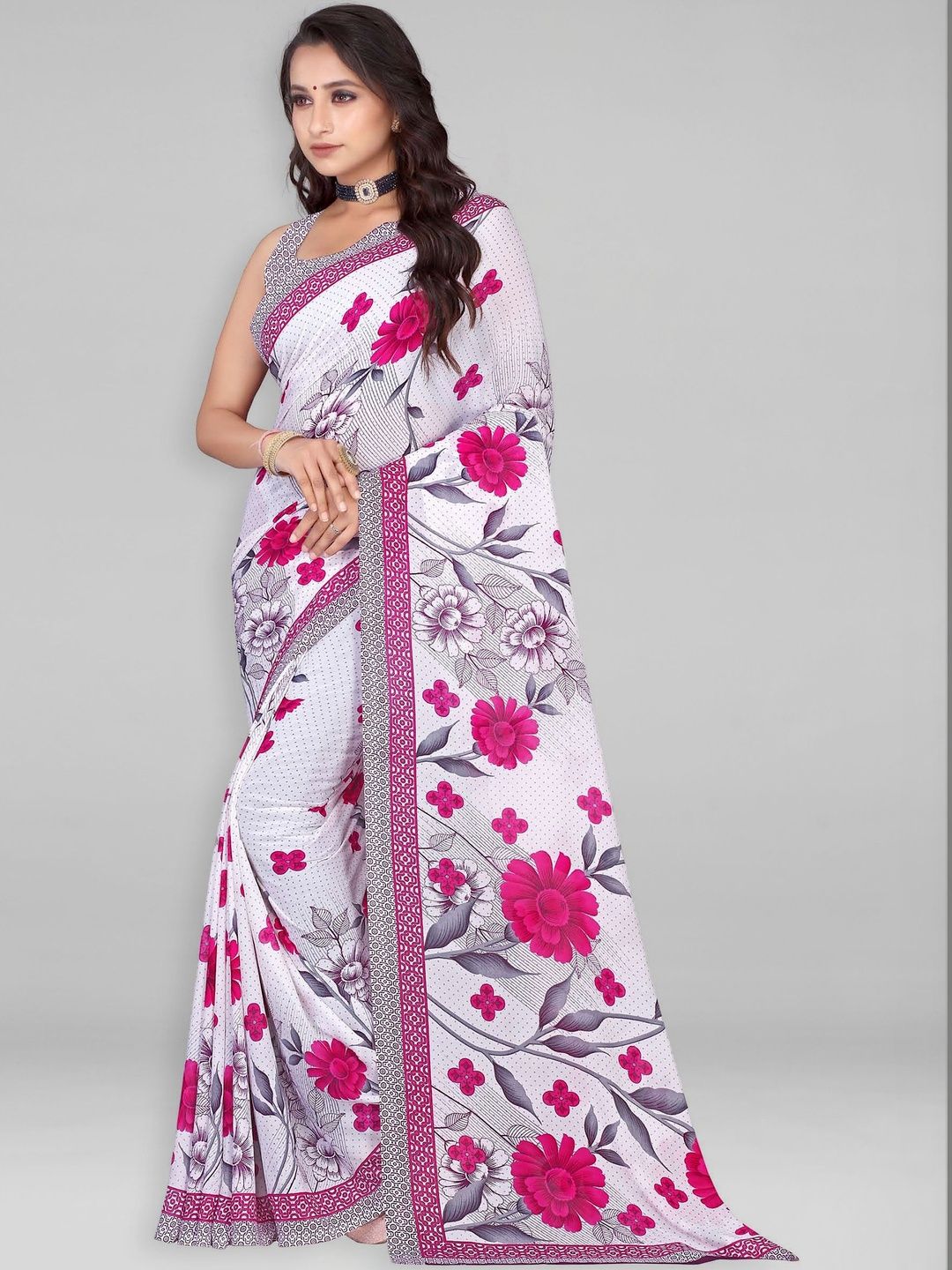 SZN Floral Poly Georgette Heavy Work Saree-picture-42