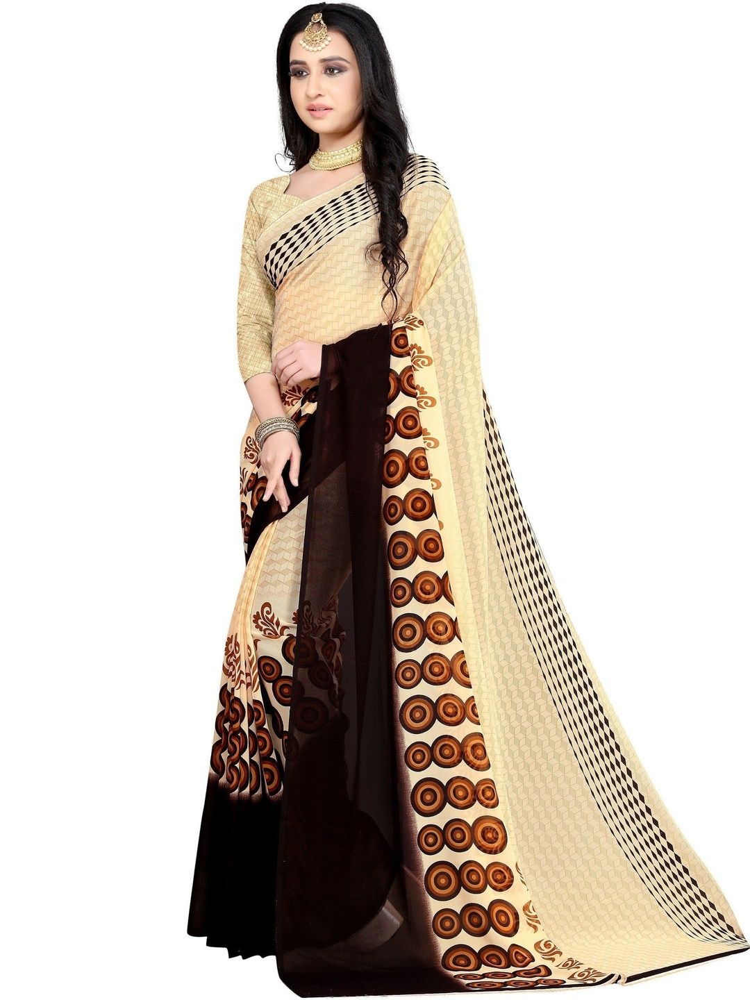 SZN Ethnic Motifs Poly Georgette Saree-picture-53