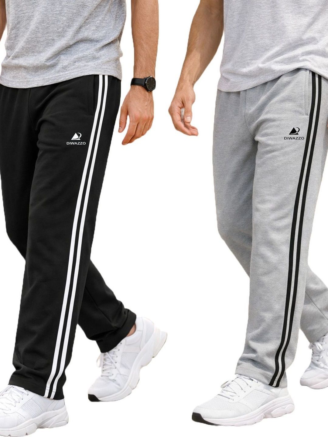 Diwazzo Men Pack of 2 Regular Fit Training Track Pants-picture-29