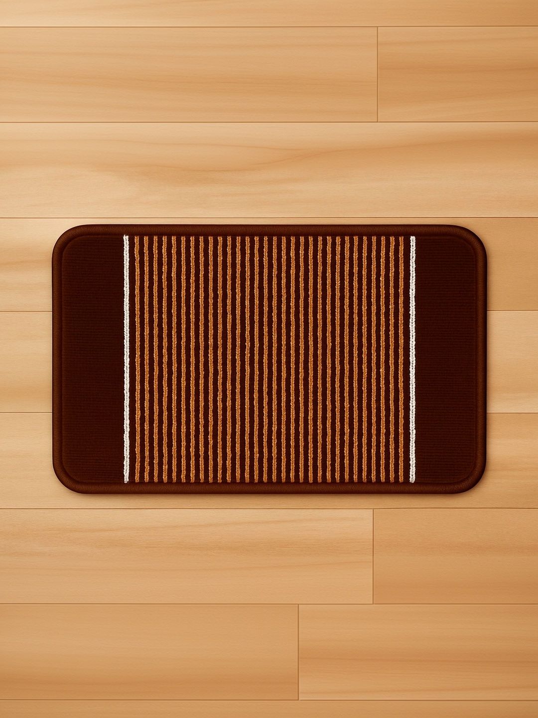 GEET CREATIONS Coffeee Brown Self-Designed Anti-Skid Microfiber Bath Rugs-image-43