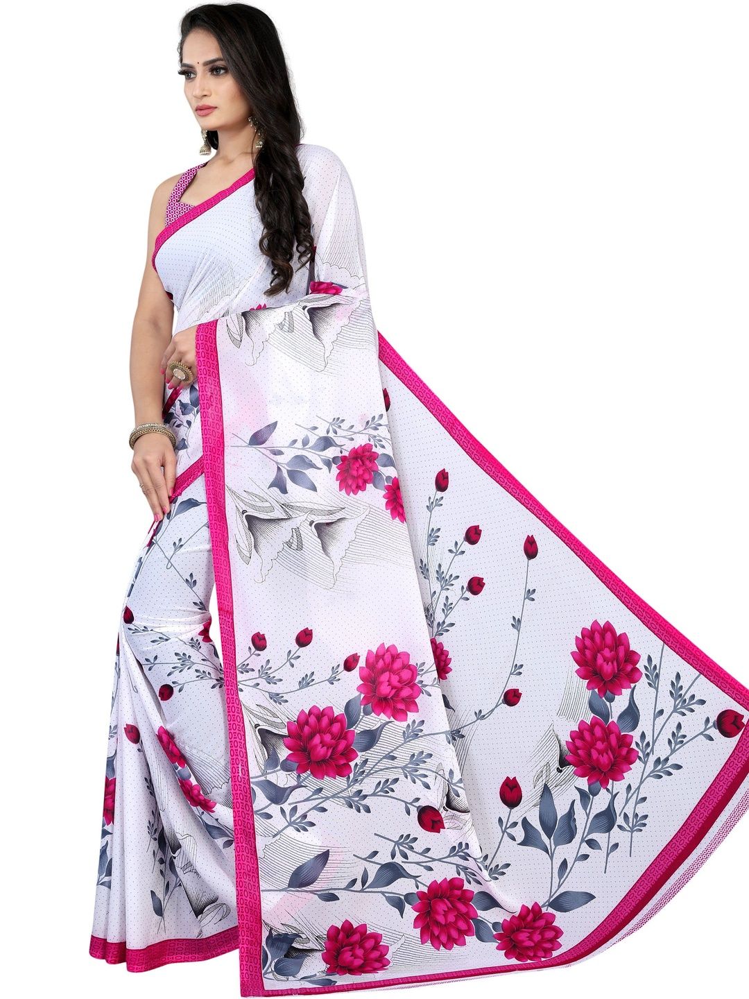 SZN Floral Poly Georgette Saree-picture-48