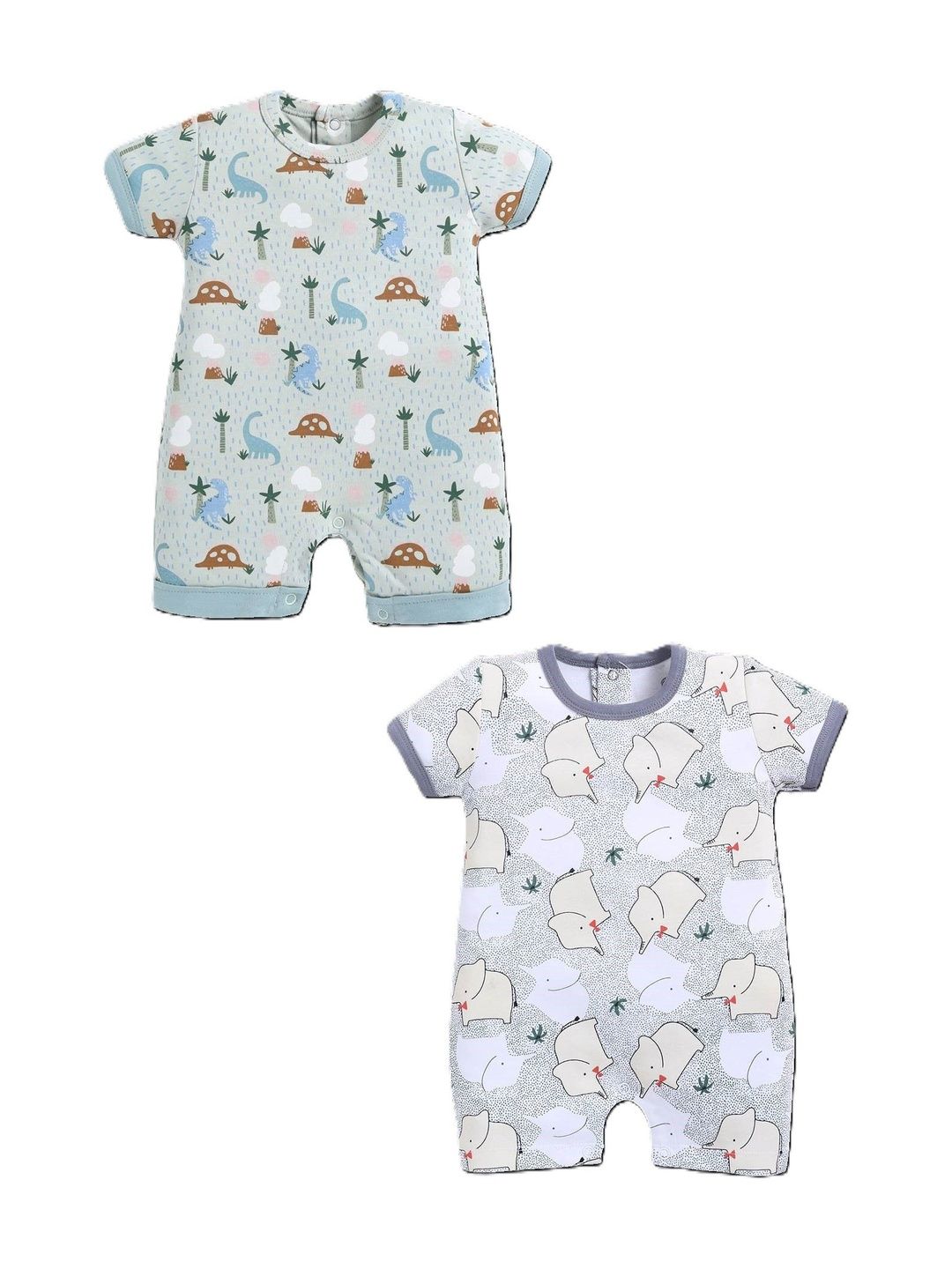 BABY GO Infant Boys Pack of 2 Printed Rompers-picture-37