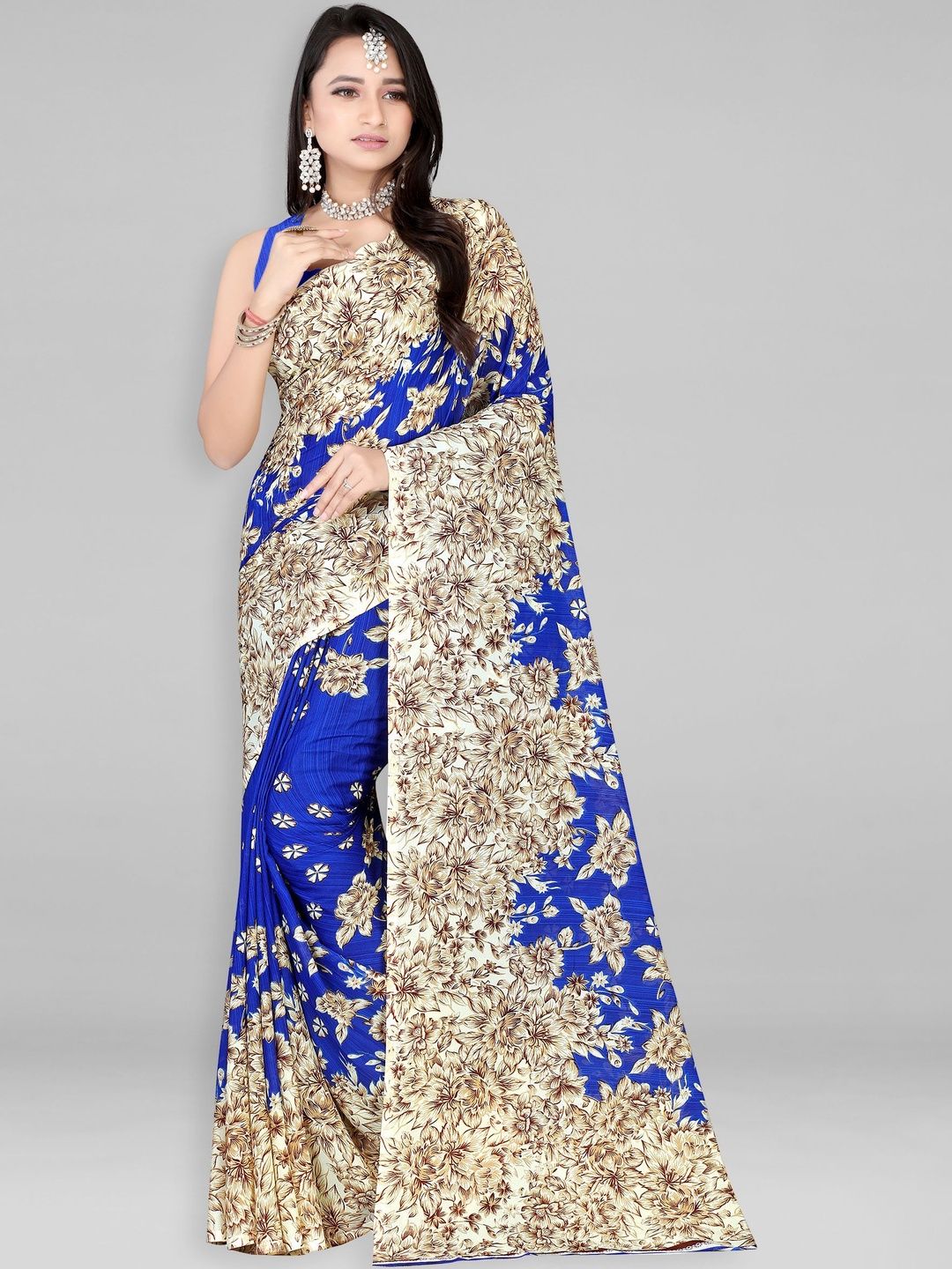 SZN Floral Poly Georgette Saree-picture-21