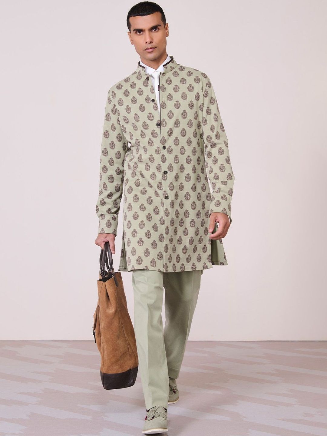 S&N by Shantnu Nikhil Men Geometric Kurta-picture-56