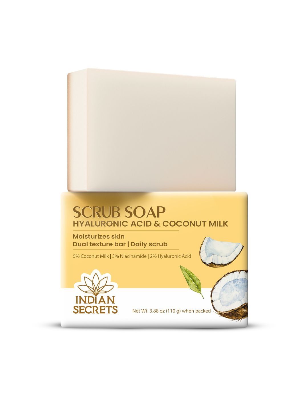 Indian Secrets Hyaluronic Acid & Coconut Milk Scrub Soap - 110 g-picture-19