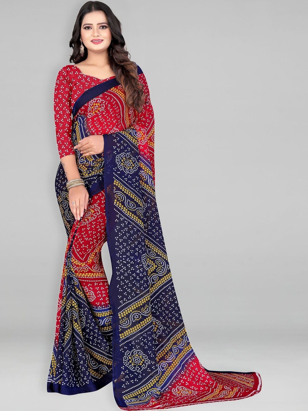 SZN Bandhani Poly Georgette Bandhani Saree-picture-22