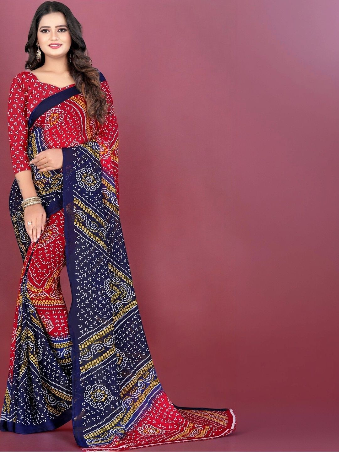 SZN Bandhani Poly Georgette Saree-picture-28