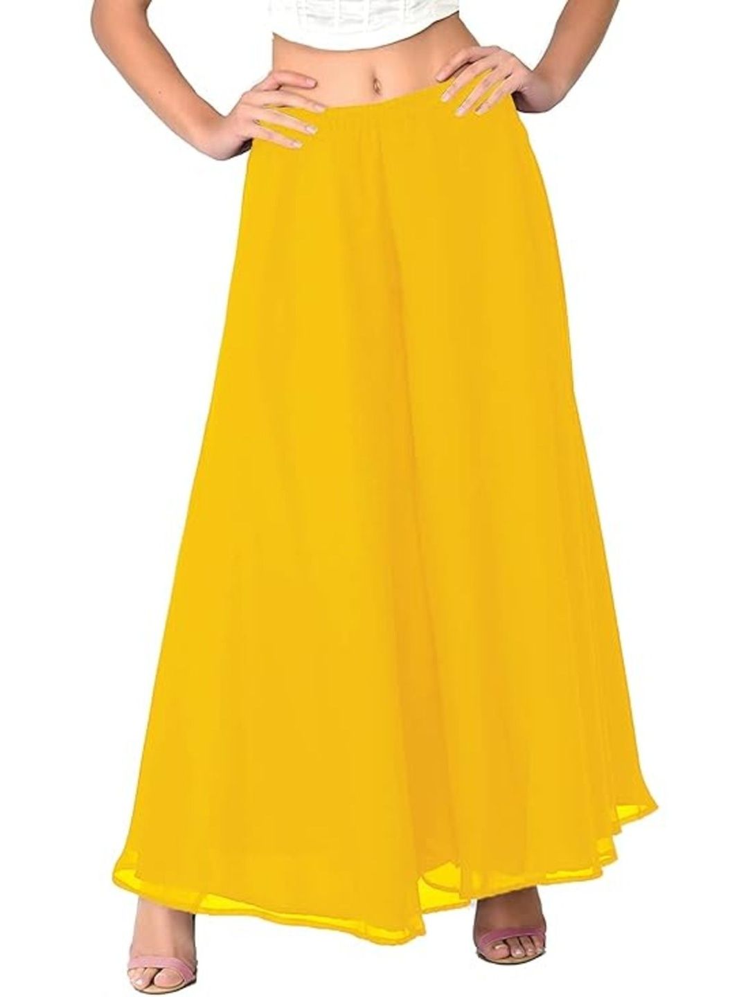 AFFLEON Women 2 Flared Georgette Ethnic Palazzos-picture-28