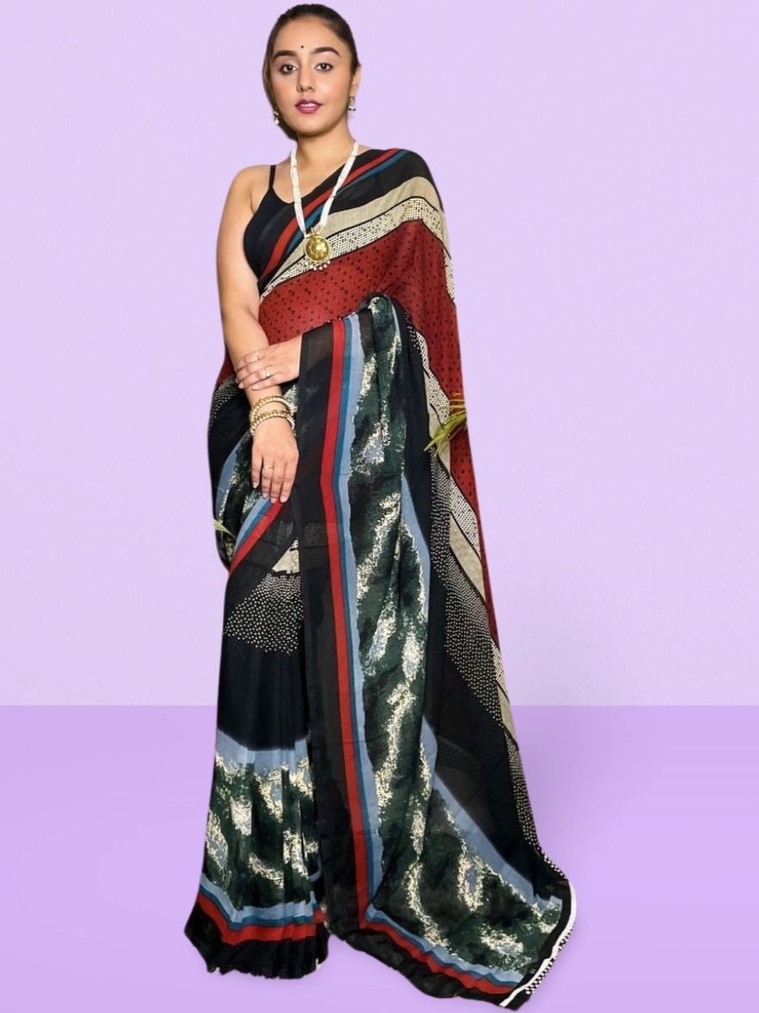 SZN Poly Georgette Saree-picture-12