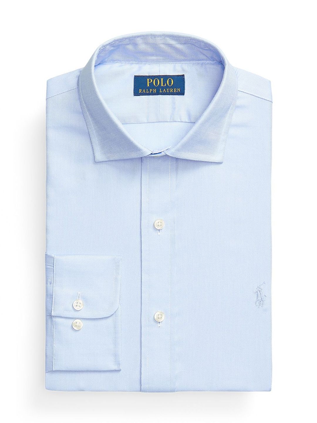 Polo Ralph Lauren Textured Pure Cotton Spread Collar Custom Fit Shirt-image-34