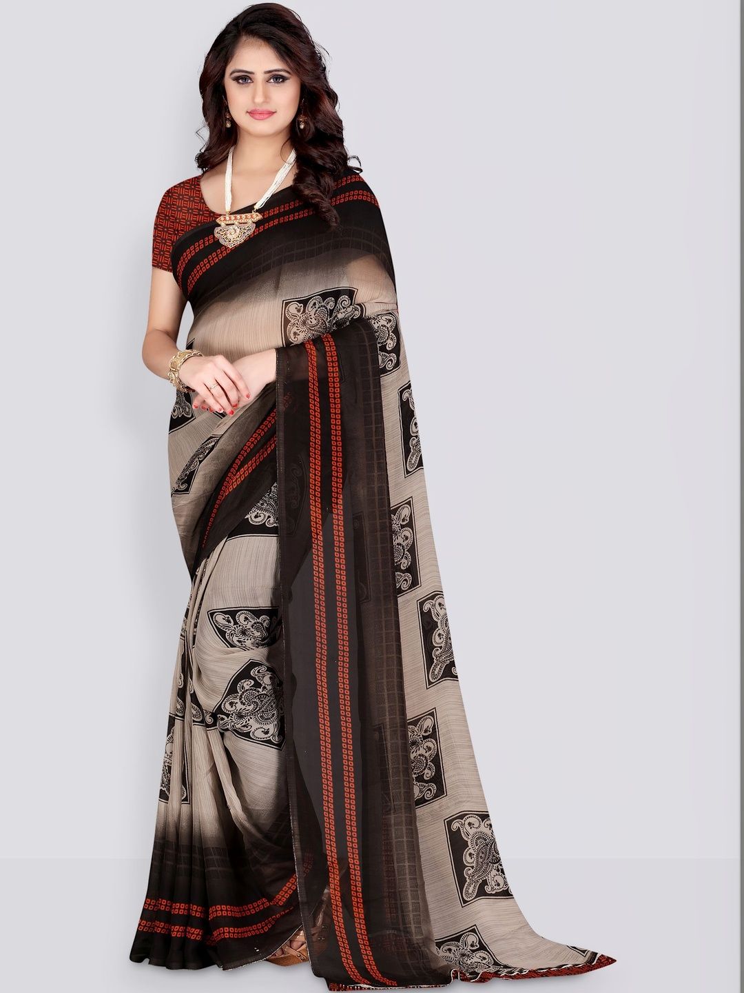 SZN Ethnic Motifs Poly Georgette Saree-picture-27