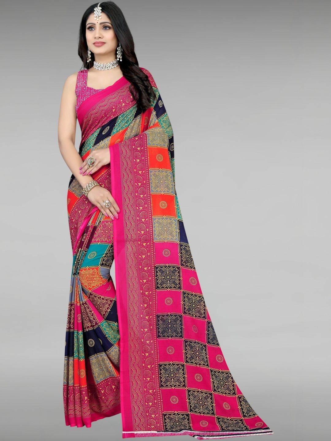 SZN Poly Georgette Saree-picture-58
