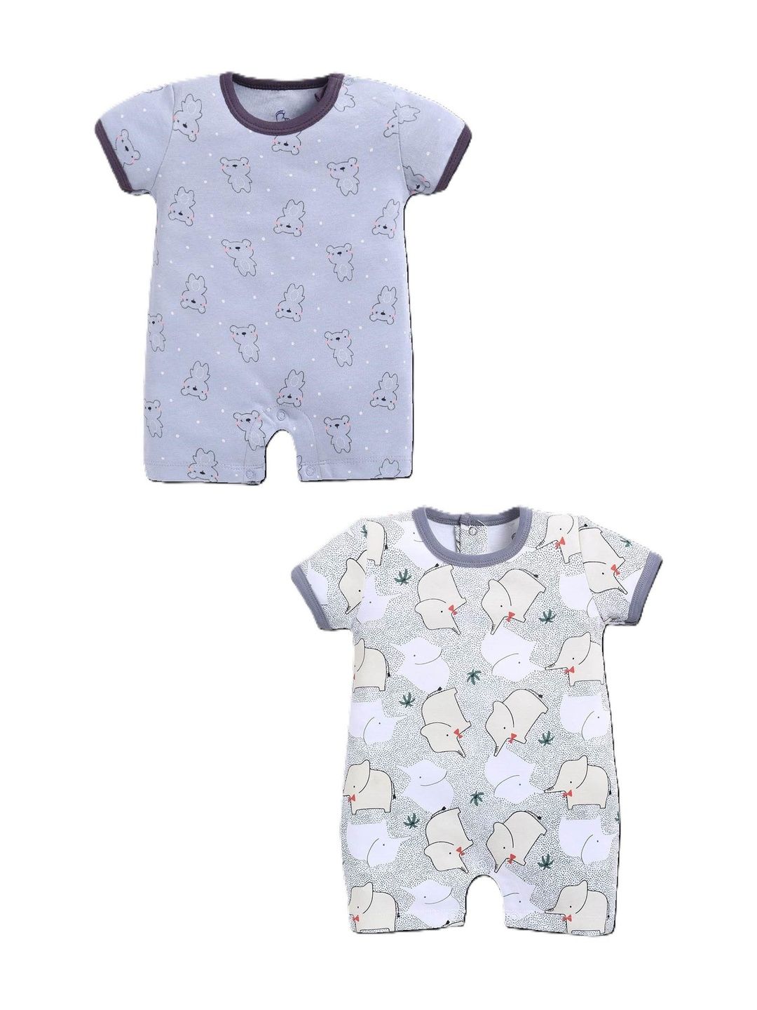 BABY GO Infants Boys Pack of 2 Printed Rompers-picture-40