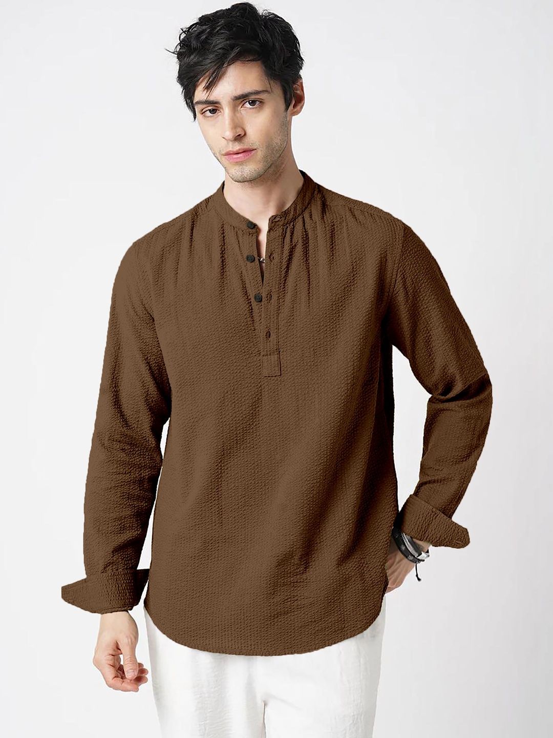 COMBRAIDED Men Thread Work Pathani Kurta-image-41