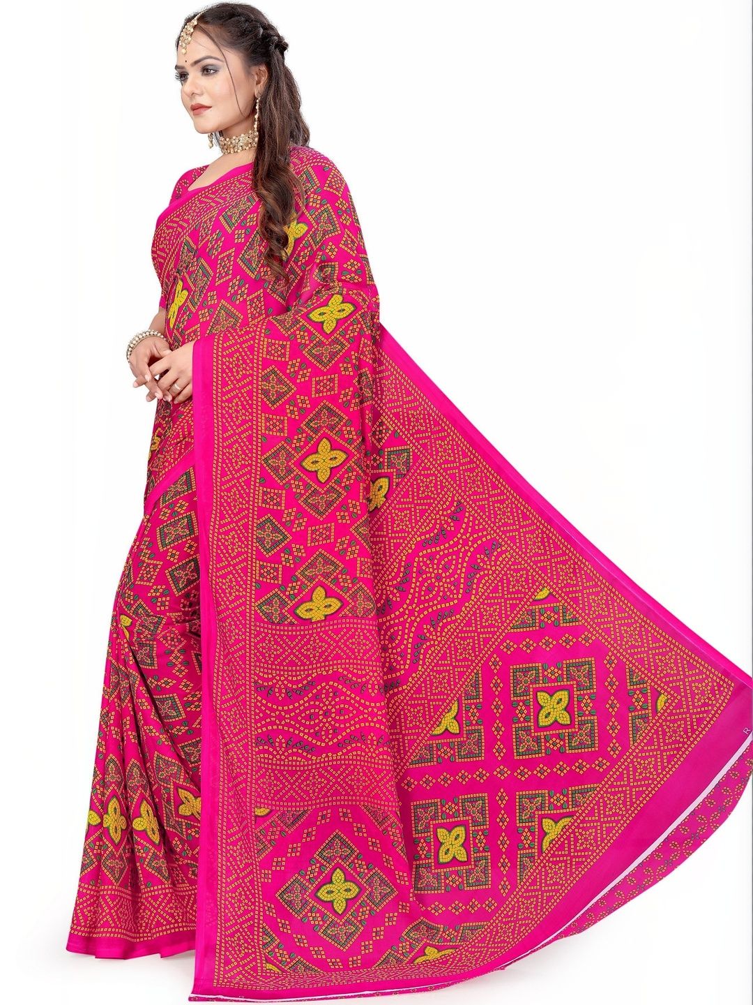 SZN Bandhani Poly Georgette Bandhani Saree-picture-14