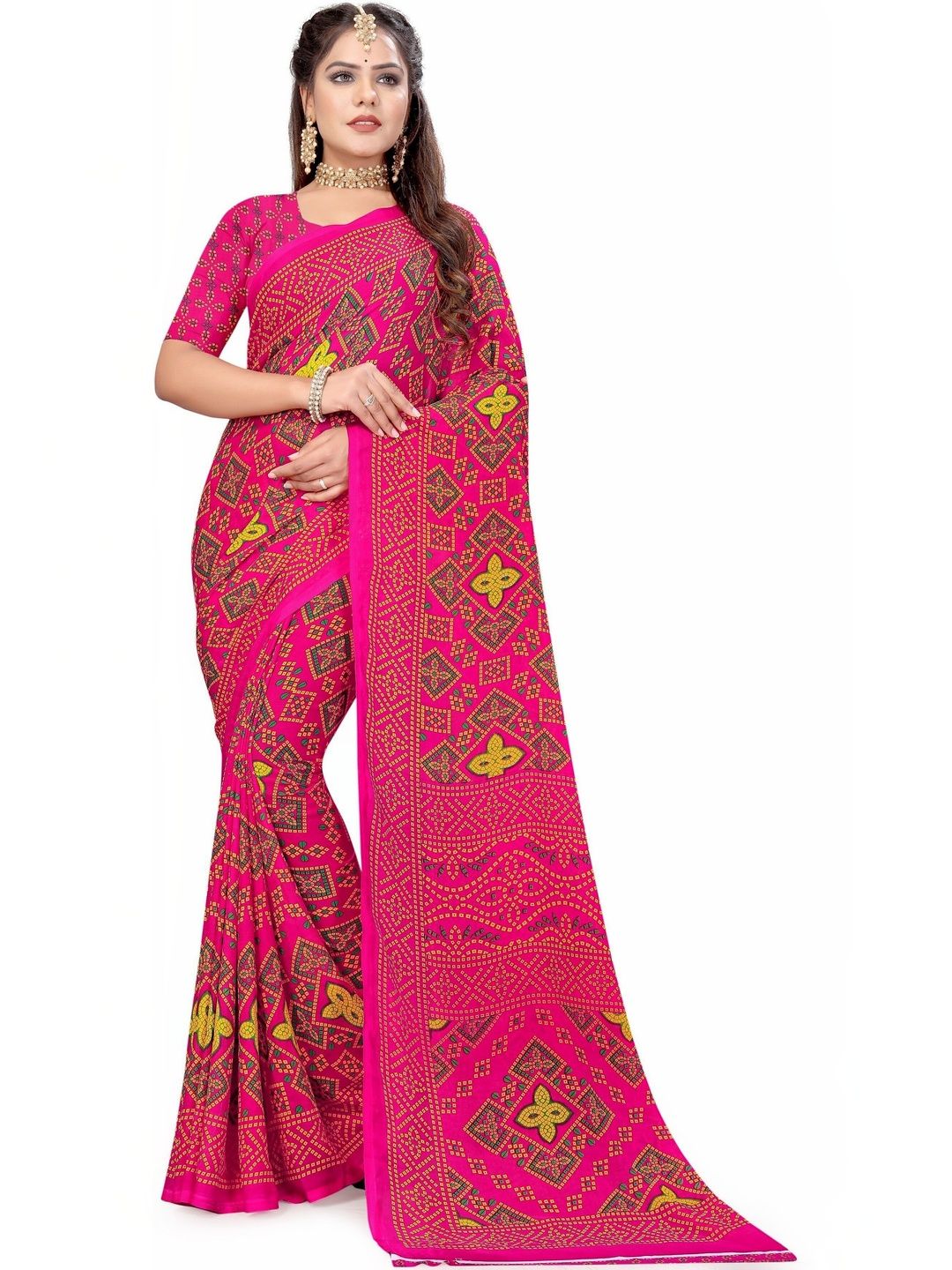 SZN Bandhani Poly Georgette Bandhani Saree-picture-18