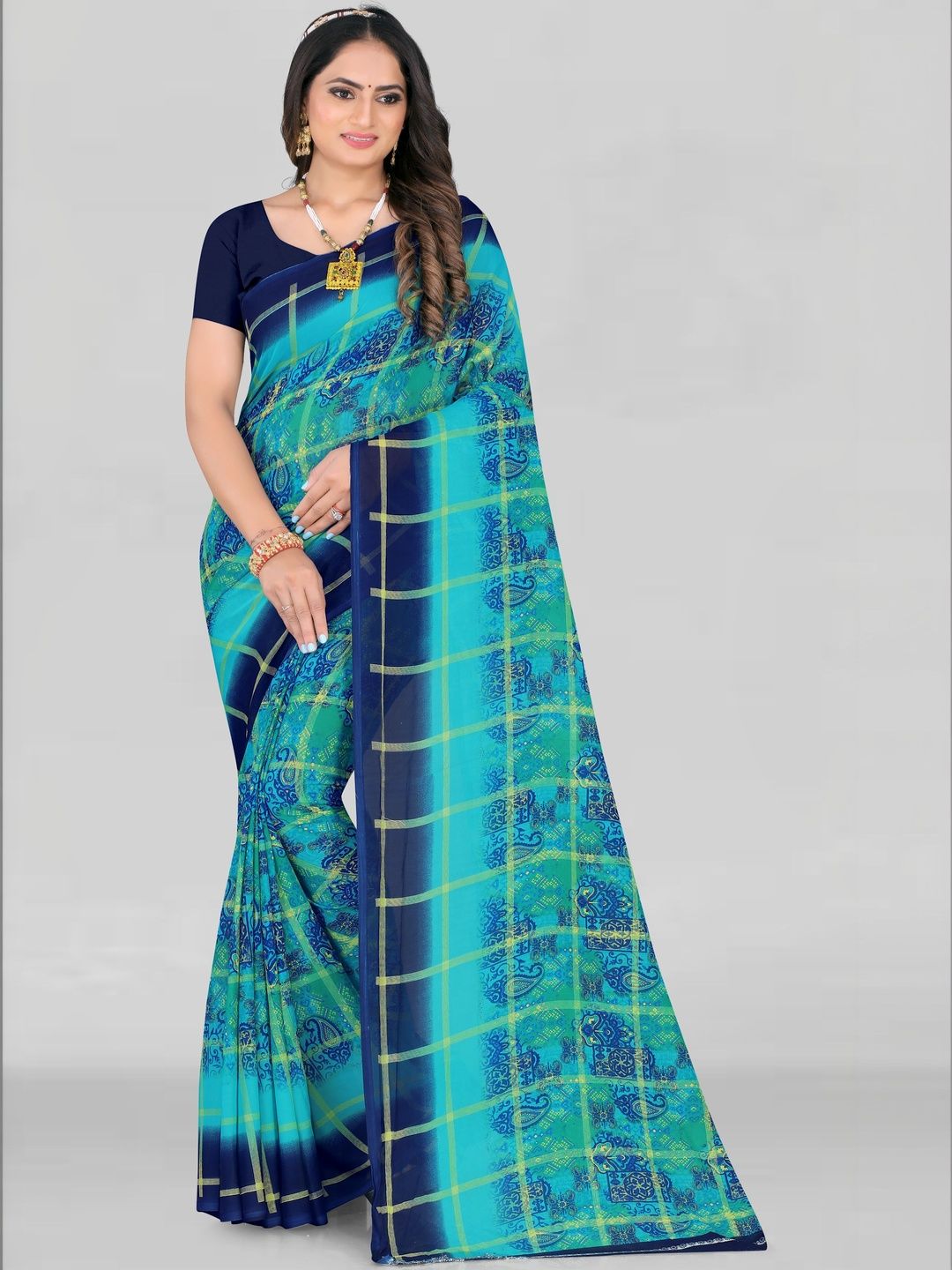 SZN Polka Dot Poly Georgette Saree-picture-28