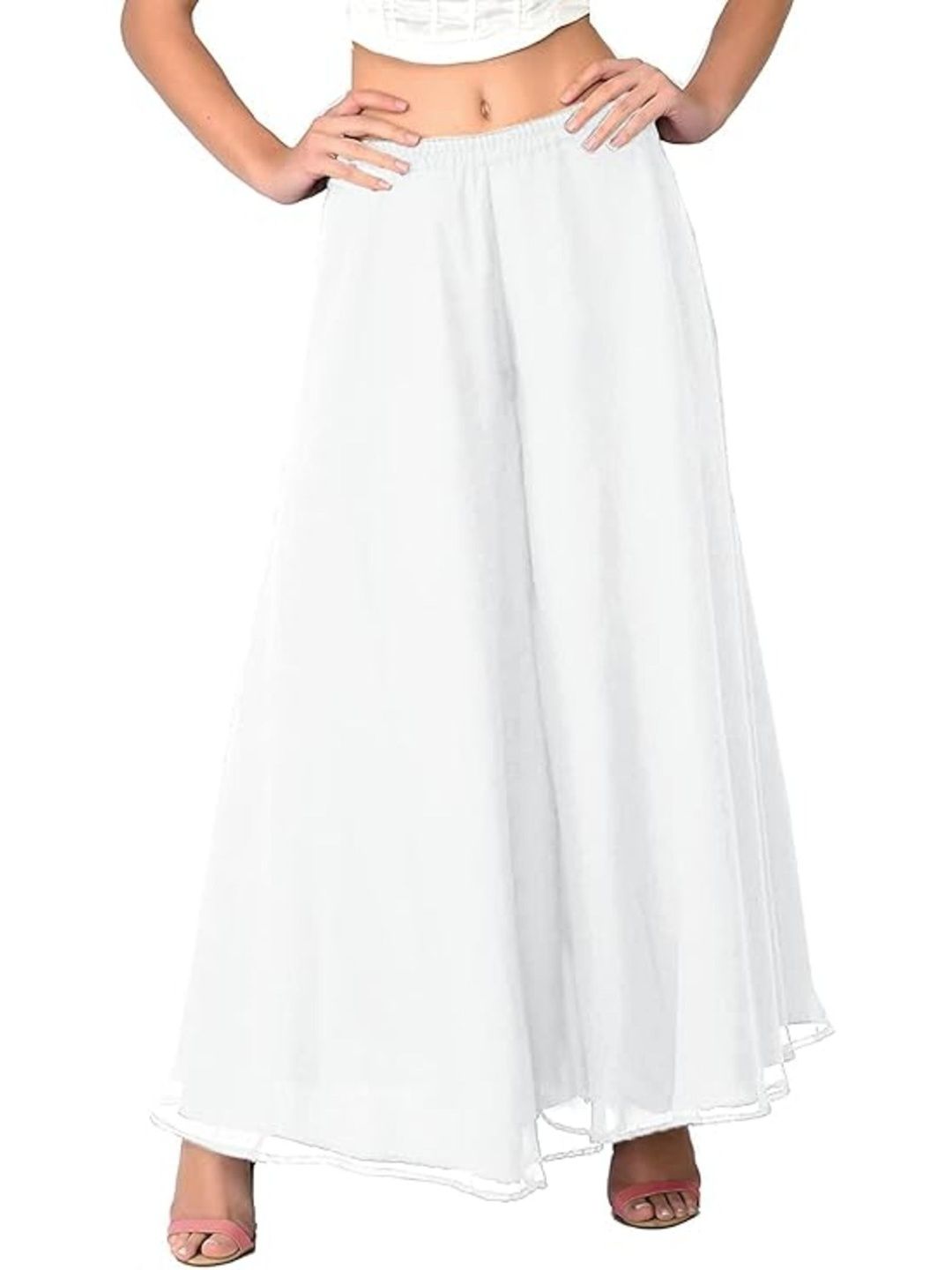 AFFLEON Women 2 Flared Georgette Ethnic Palazzos-picture-32