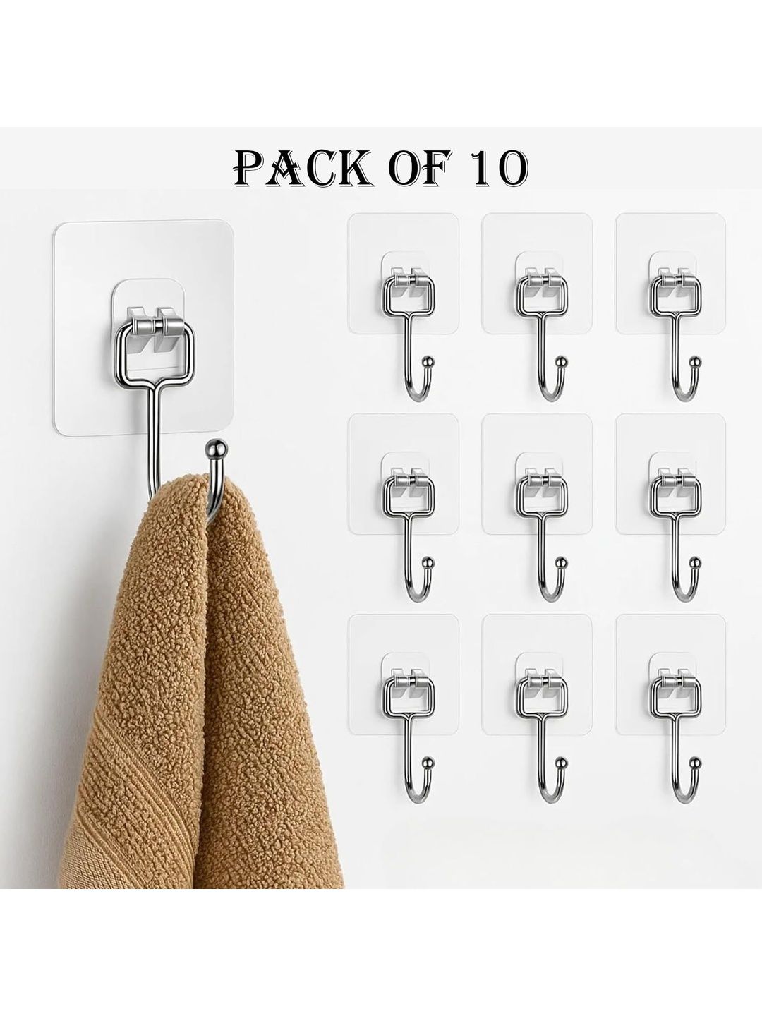 DeoDap White 10-Pcs Wall Flower Hooks-picture-24