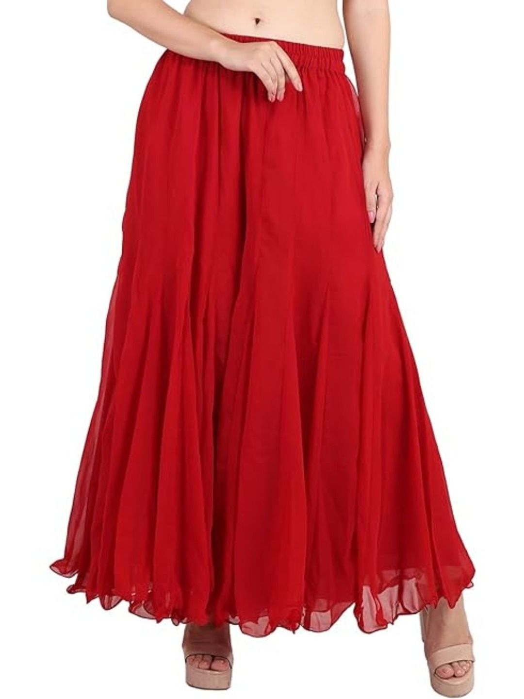 AFFLEON Women 2 Flared Georgette Ethnic Palazzos-picture-13