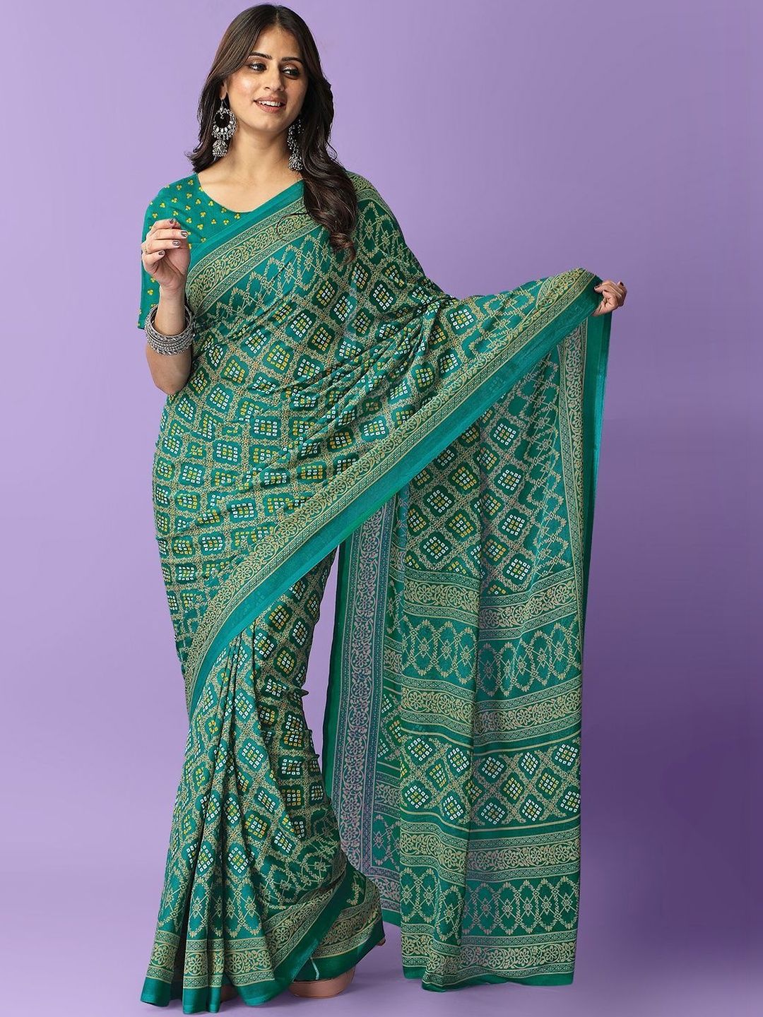 SZN Bandhani Poly Georgette Bandhani Saree-picture-16