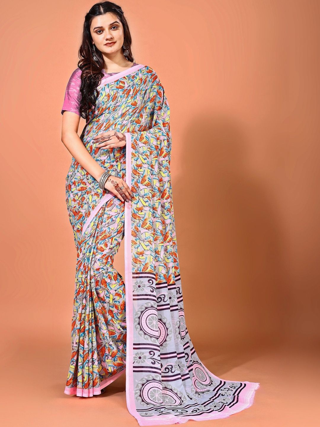 SZN Poly Georgette Saree-picture-31